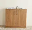 2-Door Office Credenza - Compact Wooden Storage Cabinet - 1
