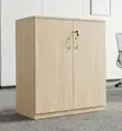 2-Door Office Credenza - Compact Wooden Storage Cabinet - 2