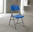 Modern Blue Foldable Plastic Office Chair - 1