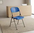 Modern Blue Foldable Plastic Office Chair - 2