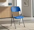 Modern Blue Foldable Plastic Office Chair - 4