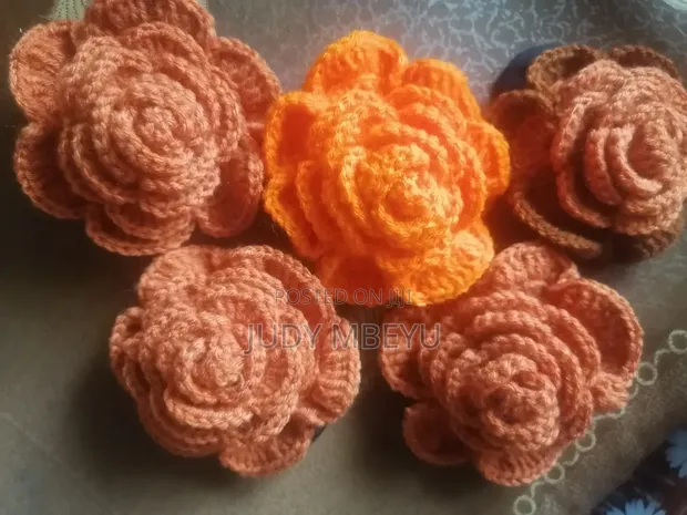Handmade Crochet Hair Ties - Multi-Color Floral - 1