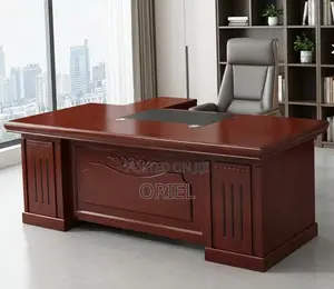 180cm Executive L-Shaped Desk - Mahogany Office Desk