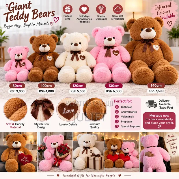 Giant Teddy Bears 80cm-140cm | Delivery Available - 1