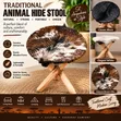 Traditional African Stool - Genuine Hide & Wood - 2
