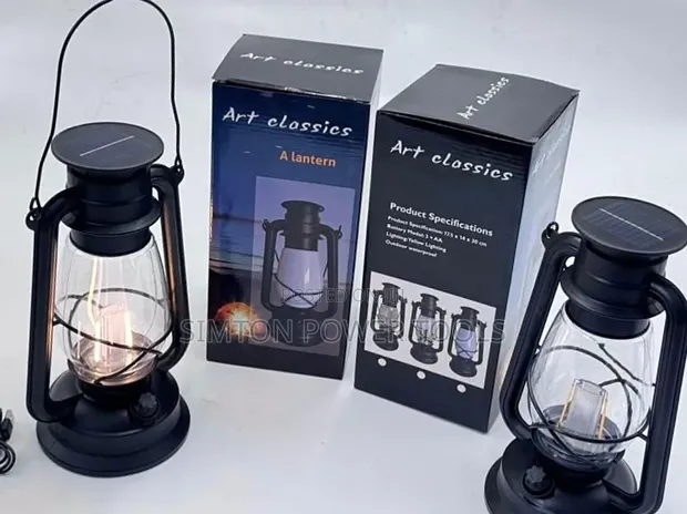 Art Classics Vintage Solar Rechargeable LED Lantern - 1