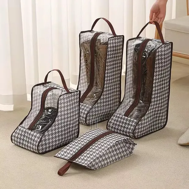 4pcs Boot/Shoe Storage Bag Set with Handles - 1