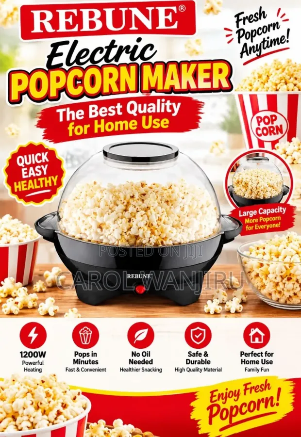 Rebune Portable Electric Popcorn Maker - 1