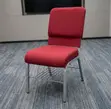 Heavy Duty Fabric Church Chair - Red - 2