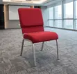 Heavy Duty Fabric Church Chair - Red - 3