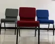 Heavy Duty Fabric Church Chair - Red - 4