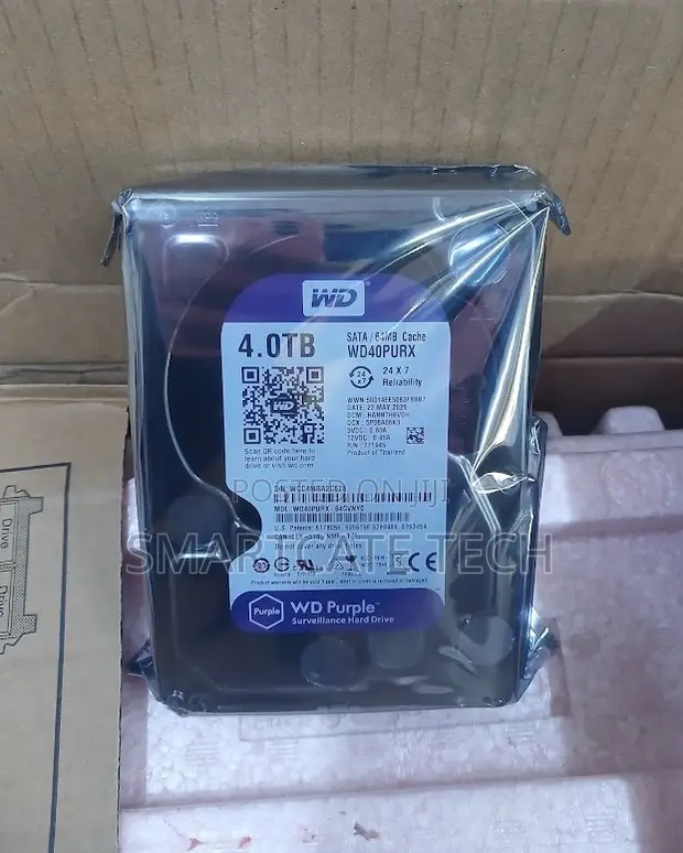 Original 4TB WD Purple Surveillance HDD for CCTV - 1