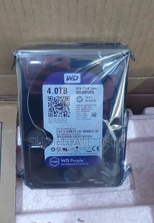 WD Purple 4TB Surveillance HDD for DVR CCTV - 1