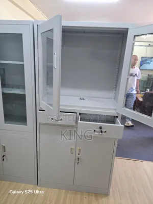 Boss Office Products Metal Cabinet - 4 Shelves