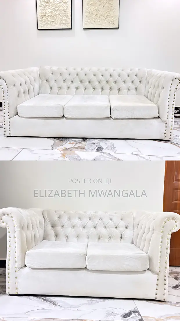 Elegant 5-Seater Off-White Sofa Set - 1