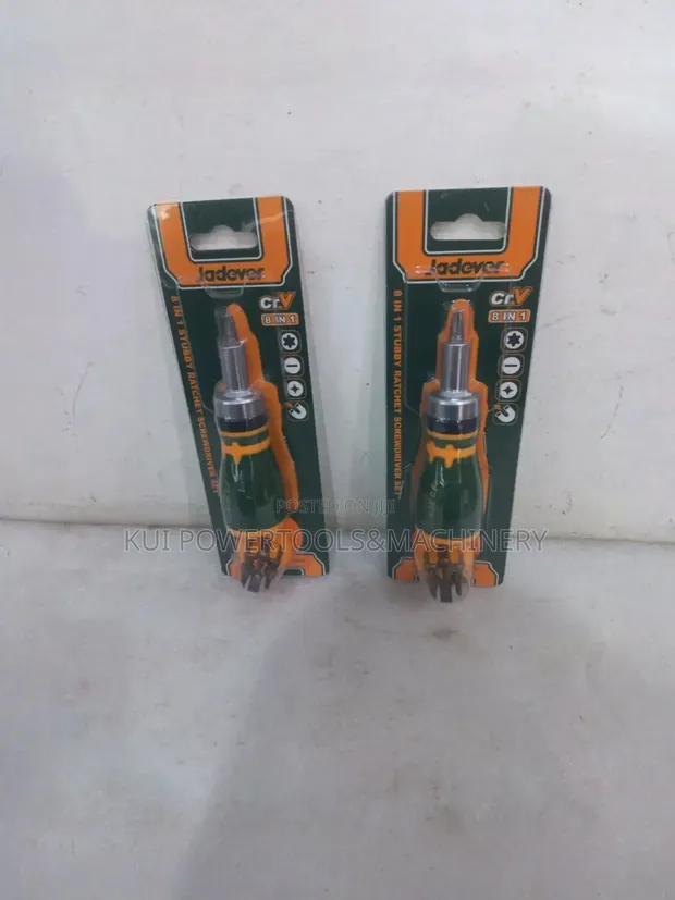 Jadever 8-in-1 Stubby Ratchet Screwdriver Set - 1