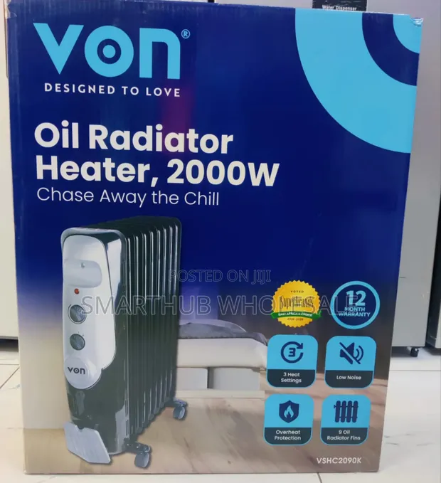 Von Oil Radiator Heater 2000W - 1