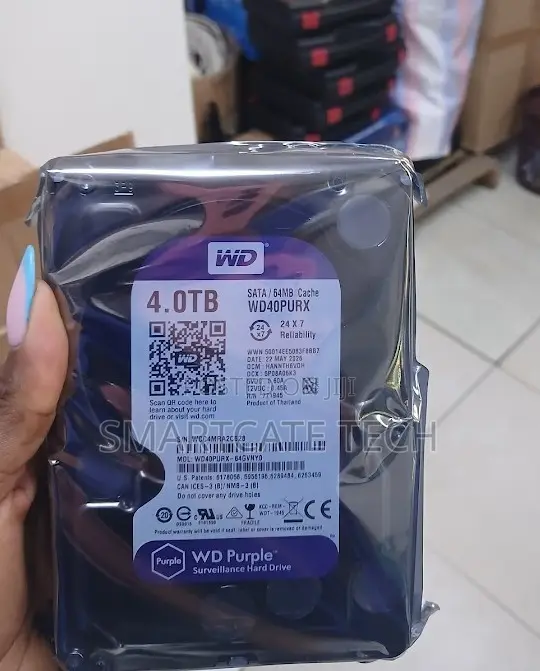 4TB WD Purple SATA Surveillance Hard Drive for CCTV DVR NVR - 1