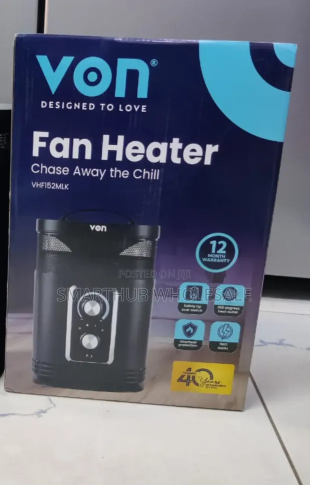 Von Fan Heater VHF152MLK 1500W Black - 1
