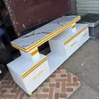 5ft Executive TV Stand with Marble-Look Finish - 2