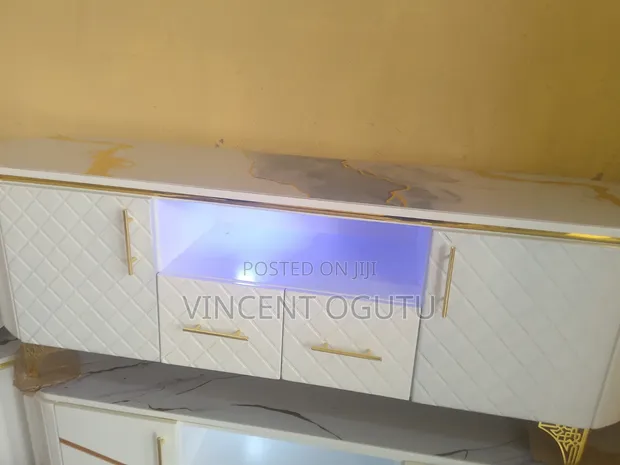 White TV Stand for Dining Room - 1