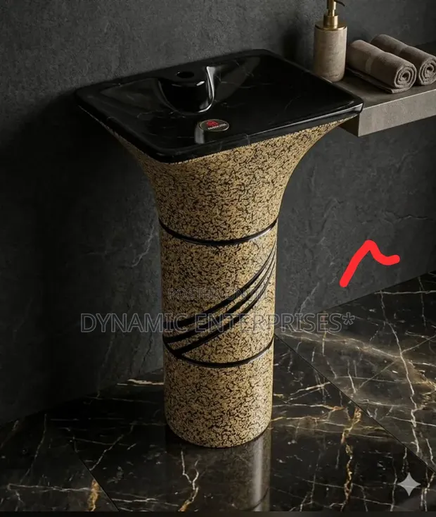 Modern Freestanding Ceramic Pedestal Wash Basin - 1