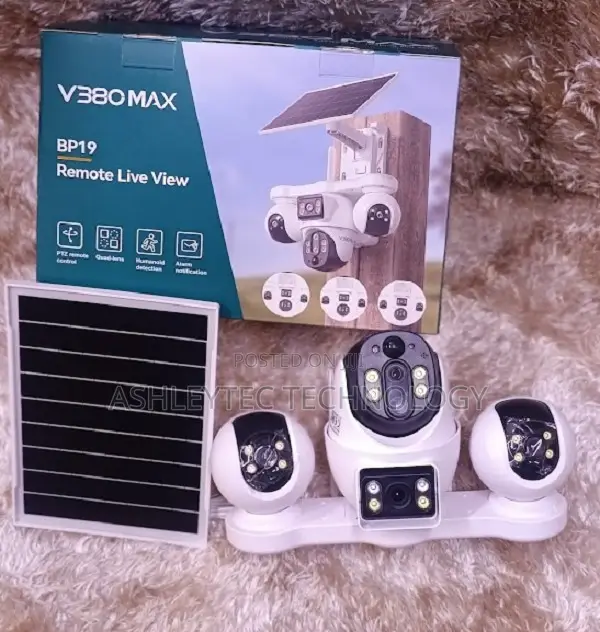 Kamera ya CCTV ya Solar 4G, Lensi 4, Utambuzi wa Mwendo - 1