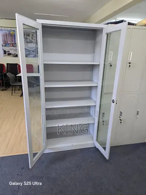Boss Office Products 2-Door Glass Filing Cabinet