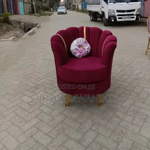 Maroon Red Single Flower Seat Chair