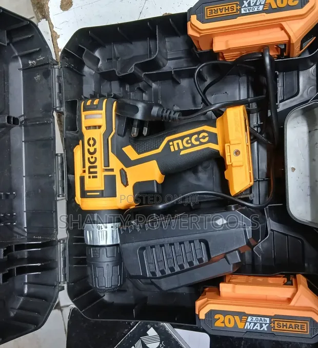 Ingco 20V Max Lithium-Ion Cordless Drill Set - 1