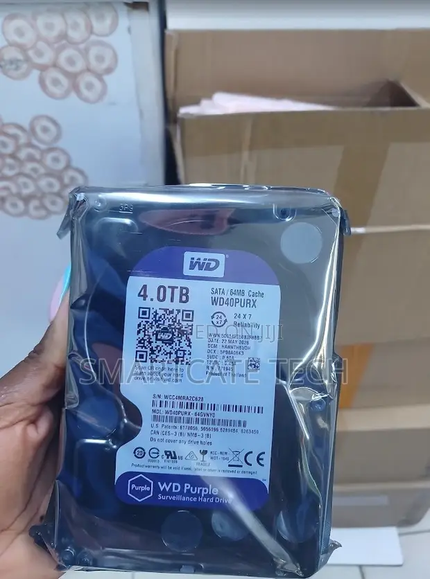 4TB Western Digital WD Purple HDD for CCTV Security - 1