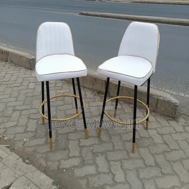 Modern High Counter Chairs, White - 1