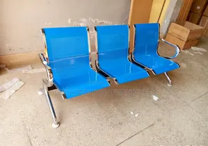 3 Seater Blue Waiting Bench