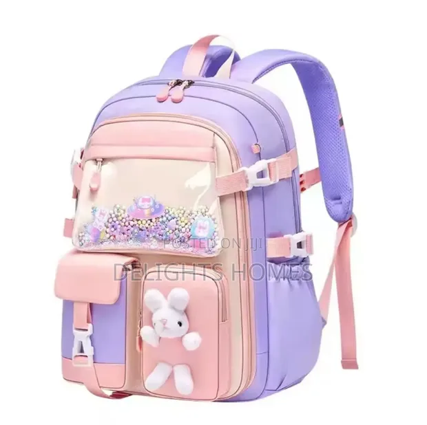 Stylish Girls School Backpack - Car Design - 1