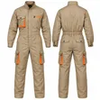 Beige Cargo Overall with Orange Accents - 2