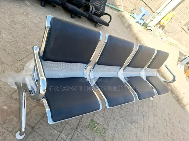 4 Seater Padded Waiting Bench Chair - 1
