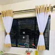 Kitchen Window Curtains - Blended Red & White Set - 2