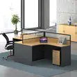 T-Shaped Curved Office Workstation - 2