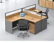 T-Shaped Curved Office Workstation - 3