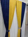 Yellow Living Room Bay Window Curtains - 2