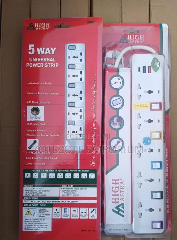 High Astra 5-Way Power Extension Cord - 1