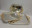 3-in-1 Stainless Steel Serving Trays with Gold Handles - 2