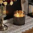 3-Wick LED Candle with Real Flame Effect - Grey/Clear - 2