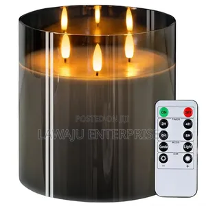 3-Wick LED Candle with Real Flame Effect