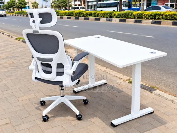 Boss Office Products Orthopedic Chair & Electric Height-Adjustable Desk Combo - 1
