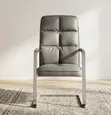 Executive Leather Waiting Chair - Gray - 1