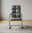 Executive Leather Waiting Chair - Gray - 3