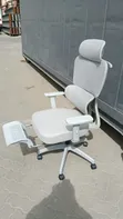 White Orthopedic Office Chair with Footrest - 2