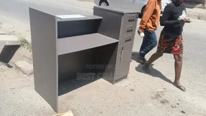 Modern White & Grey Office Receptionist Desk