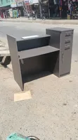 Modern White & Grey Office Receptionist Desk - 3